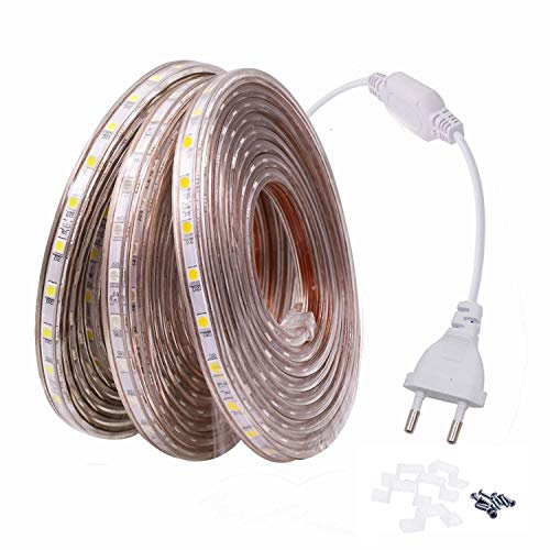 FOLGEMIR 4m LED Streifen Grün, 220V 230V Lichtleiste, 60 Leds/m, IP65 wasserdicht (Grün, 4m)