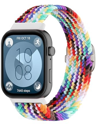 xhKJO Pulseras de Repuesto para Huawei Watch Fit 3 Correas para Relojes, Bandas Correa Pulseras Reloj Nylon Bracelet Brazalete Strap Wristband para Huawei Watch Fit 3 Watch (arcoíris)