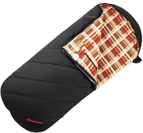 KingCamp Deckenschlafsack Freespace 300 Winter Schlafsack XL Breit Baumwolle -13 Black