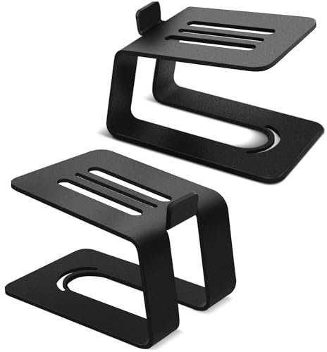 IBVIVIC One Pair Metal Desktop Speaker Stands Professional Studio Monitor Stand for Small Medium Bookshelf Computer Speakers, B061-SST-04