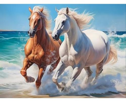 luckyarina Diamond Painting Erwachsene Pferd- Tiere Diamont Painting Bilder, Pferd 5D Diamond Painting für Geschenke und Home Wand Dekor 30x40CM