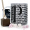 Personalised Mug and Belgian Milk Chocolate/Hot Chocolate Stirrer Marshmallow Gift Set, Custom (11oz) White Mug Customised with Initial Name, Grey Metal Cricle Grate Texture Print, Mug For Boys