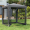 ShGaxin 319219 Tente de réception à 4 parois en polyéthylène haute densité Gris anthracite 2 x 2 m Tente de plage, tonnelle, pergola de plage, auvent extérieur, pergola de jardin