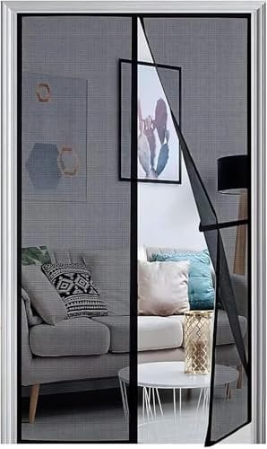 Panngu Zanzariere Magnetiche per Porte Finestre 60x190CM, Zanzariera Magnetica Porta Finestra 2024 Versione Aggiornata, Tenda con Magneti Anti Zanzare, Mosche Insetti - Nero