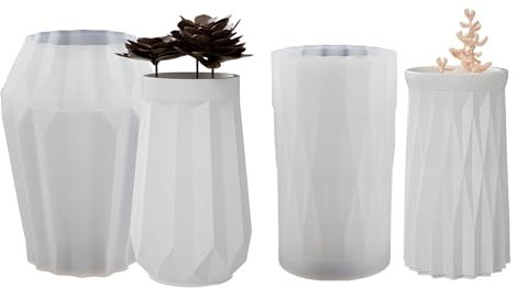 Tkxjry Stampi Silicone Vaso Resina, 2 Pezzi Vase Silicone Mould Stampi, Stampi per Resina Vaso,Stampo in Silicone Bottiglia, per Fai da Te Stampo in Resina Vaso di Fiori DIY Vasi Decorazioni Portapen