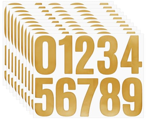 10 Blatt Briefkasten Zahlen Aufkleber,Wetterfest Klebezahlen,Große 10cm Zahlen Sticker,Selbstklebende Hausnummer Aufkleber,0–9Reflektierende Vinyl Nummernaufkleber,Wasserdichte Mailbox Nummern Sticker