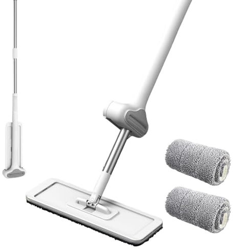 Mopa Profesional de Microfibra, para Limpiar Suelos de Madera, laminados y baldosas, Incluye 1 mopa y 2 recambios de paño de Microfibra