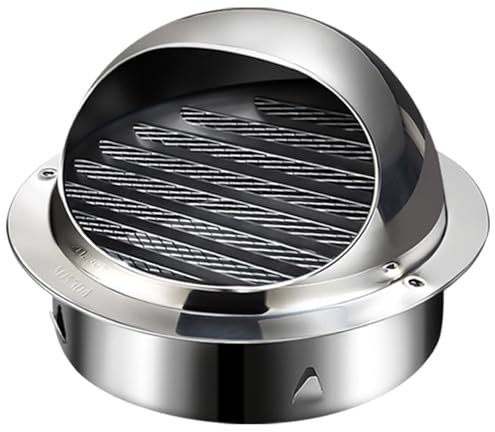 Grille De Ventilation En Acier Inoxydable, Bouche De Ventilation Ronde Avec Moustiquaire Lamelles D'aération Pour Sortie D'air Pour Hottes D'Aspiration, Ventilations 50-300 Mm De Diamètre(50mm)