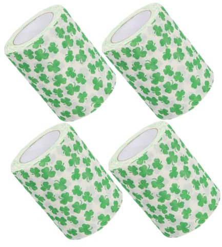 TOBBOMEY Papier Toilette Vert à 4 Rouleaux Papier Épais Absorbant et Résistant Multi-Usages pour Maison Hôtel Saint-Patrick Essuie-Mains et Serviette