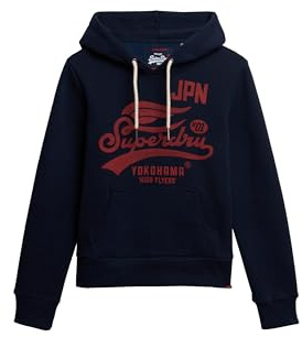 Superdry Damen High Flyers Hoodie Dunkelmarineblau 38