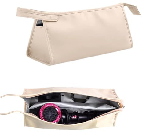 Tragbare Aufbewahrungstasche für Warmluftbürste Haartrockner, Reise Tasche für Dyson Airwrap Styler und Lockenwickler, Reisen Lagerung Tasche Kompatibel mit Shark/Dyson Supersonic (Beige)