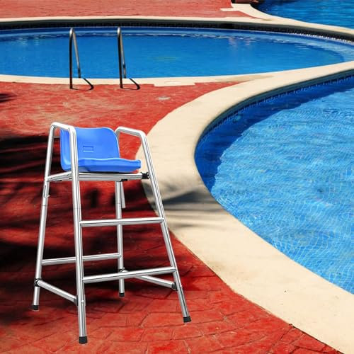 Silla de árbitro de 120, 150 y 180 cm para fútbol, Tenis de Mesa y Voleibol, sillas de Director de Entrenador Deportivo con Asiento cómodo, Escalera de Salvavidas Desmontable para Piscina pú