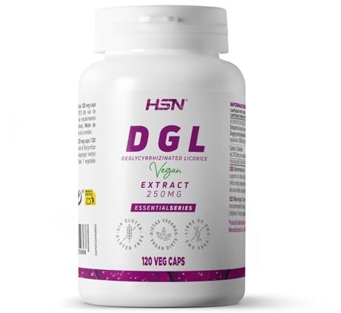 HSN Entglycerinisierter Süßholzextrakt DGL (Glycyrrhiza glabra) 5000 mg | 120 pflanzliche Kapseln | Reiner Wurzelextrakt, 10-fach stärker konzentriert | Gentechnikfrei, Vegan, Glutenfrei