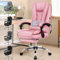 ALFORDSON Ergonomischer Bürostuhl, Gaming-Stuhl, Computerstuhl, Schreibtischdrehstuhl mit Massagefunktion, höhenverstellbar – für Büro, Zuhause und Gaming, PU-Leder, Rosa