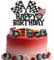 Race Car Happy Birthday Cake Topper 1 Card 4 Large Tires 8 Small Tires Perfect Racing Sports Theme Boys Birthdays