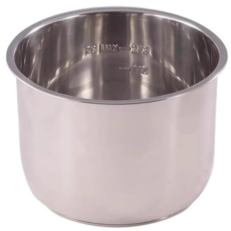 Quixpszto 1 Olla Interior de Acero Inoxidable de 6 l, Compatible con Instant Pot IP-POT-SS304-60