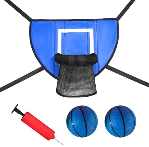 FashionCha Basketballkorb für Trampolin Outdoor mit Verbindungsseilen Basketballständer