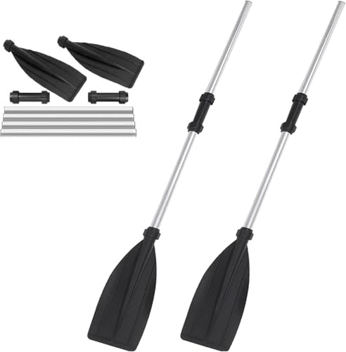 ARATERVIO 2er-Set Kajakpaddel 128 cm, verstellbares Kajak Paddel aus Aluminiumlegierung, abnehmbar & schwimmfähig, Paddel für Kajak, Kanu & aufblasbare Boote, Kajakfahren Zubehör