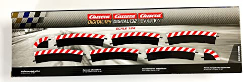 Carrera 20020563 outer edge strips 3/30° (6), end pieces (2) Slot Car Track Accessory.