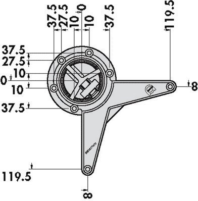 Camar - Pied de table reglable 1100 mm diametre 80 - Finition.Acier nickelé brossé -