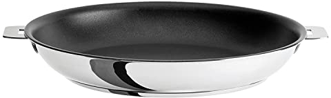 CRISTEL Multiplier antiadhésifs 8,5 Pouces Frying pan en Acier Inoxydable Noir et Argent