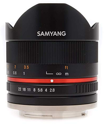 Samyang 8mm F2.8 UMC Fisheye II (Black) Lens for Canon EF-M Mount Compact System Cameras