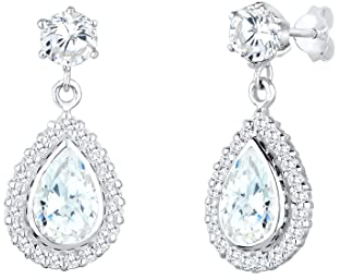 Elli Ohrringe Damen Tropfen Eleganz mit Zirkonia Kristalle in 925 Sterling Silber