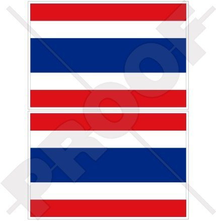 Vinyl-Aufkleber, Thailändische Flagge, 75 mm, 2 Stück