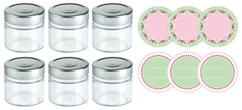 Dr. Oetker Einmachgläser mit Schraubverschluss und Twist-off Deckeln, Marmeladengläßer mit Etiketten zum Aufkleben und Beschriften, hitzebeständige Sturzgläser in Geschenkbox (Menge: 6 Stück)