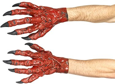Smiffys Teufelshände, Rot, Latex