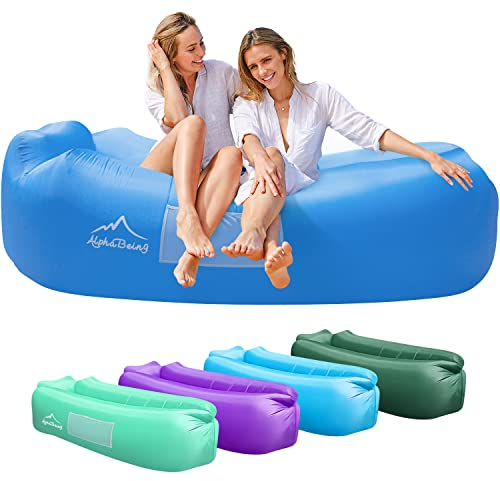 AlphaBeing Aufblasbare Liege - Perfekte Luftliege für Reisen, Camping, Wandern - Ideale aufblasbare Couch für Pool und Strandpartys - Perfekter Luftstuhl für Picknick oder Festivals