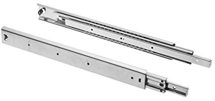 GTV H53 Schubladenschienen Vollauszüge Schubladenauszüge - 53.9 x 450 mm - 2 mm Starken Verzinkt Stahl - Rollenauszug Teleskopschiene Kugelführung - Schienensystem Belastbar bis 100 Kg 1 Set= 2 Stück