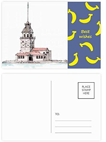Maiden's Tower in Istanbul Türkiye Bananen Postkarten-Set, Danksagungskarte, Mailing-Seite, 20 Stück