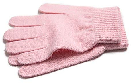 iMongol 100% Pure Cashmere Women Men Full Fingers Signature Gloves Mittens -Warm Wool -FBA… (Pale Pink)
