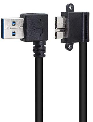 YAODHAOD USB Micro B Hard Drive Cable USB A 3.0 to Micro 3.0 Right Angle Cable,Micro B ipad Cable for Portable External Hard Drives,WD Elements,Seagate Expansion etc (20CM)