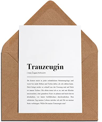 Trauzeugin: Karte mit Umschlag – Trauzeugin Definition