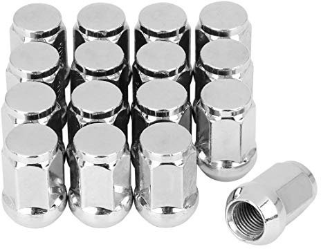X AUTOHAUX 16 Stück Chrom Wölbung Eichel Rad Radmuttern Keilsitz M14x1.5 für Auto