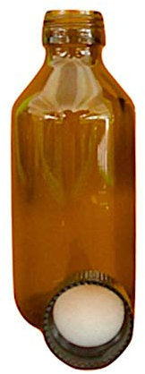 Botella redonda de cristal ámbar oscuro con tapón hermético, botella de uso profesional (1 unidad, 100 ml)