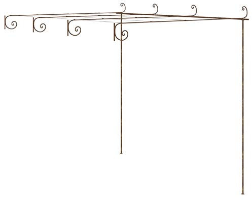 Pergolato da Giardino, per piante rampicanti, 4 x 3 x 2,5 m, in ferro battuto, per rose clematide glicine edera, da esterno per patio terrazza cortile