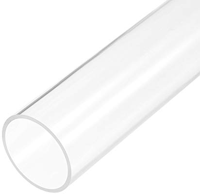 sourcing map PVC Transparent Rohr, Innendurchmesser 46mm Durchmesser 50mm LÄNGE 305mm Acryl Kunststoffrohr für Lampenbau, Stehlampen