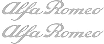 Alfa Romeo 21899 Selbstklebende Schrift Silberfarbe, 25 cm, 2 Stück