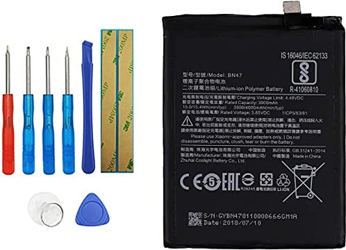 Vvsialeek BN47 Ersatz Akku Kompatibel Für Mi A2 Lite Redmi 6 Pro M1805D1SG with Free Toolkit