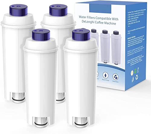 Wasserfilter für Kaffeemaschinen Delonghi DLSC002, Aihomego Kaffeemaschinenfilter DLSC002 mit Aktivkohleenthärter, Filter kompatibel mit ECAM, Esam, ETAM, BCO, EC. (4 Packs)