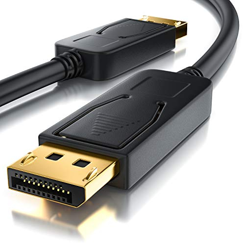 CSL - 1m DisplayPort Kabel 4k 60Hz Ultra HD - DisplayPort 1.2 zu DisplayPort 4K 1.2 Verbindungskabel inkl. Audio-Übertragung - 3840x2160 UHD 2160p - HDCP 1.3 - bis 17 Gbit/s - 3-fach geschirmt