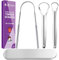 3 Kinds Tongue Scraper Gift Set,Stainless Steel Tongue Cleaners with Case Fresh Breath Restored Taste
