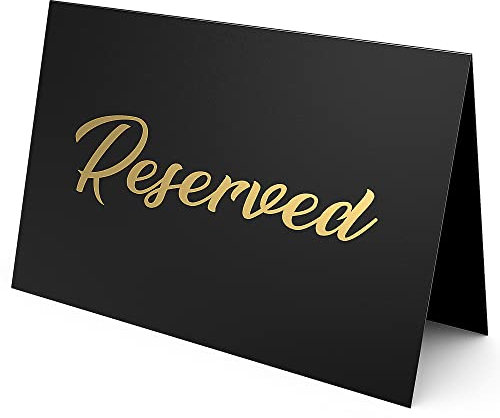 10 Stück Schwarzes Reserviert Schild Tisch Reservierung Hotel Restaurant Hochzeit - Reserviert Schilder - A7 Kleine Reserviert Platzkarten - Reserviert Tisch Platzset Schwarz Mit Goldschrift