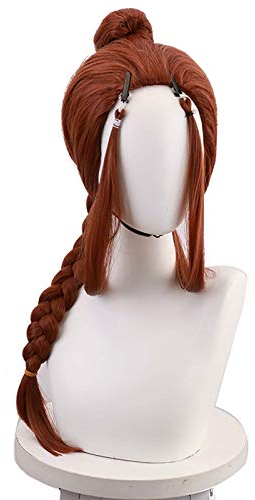 ydound Anime Coser Perücke Anime Cosplay Perücken, Avatar Katara Cosplay Perücken mit kostenloser Perückenkappe (Farbe: Braun) (Farbe: Braun)