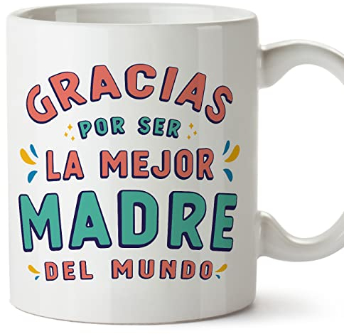 MUGFFINS Tazas para MADRE/MAMÁ - En Español - Gracias por ser el mejor - 11 oz / 330 ml - Regalo original y divertido