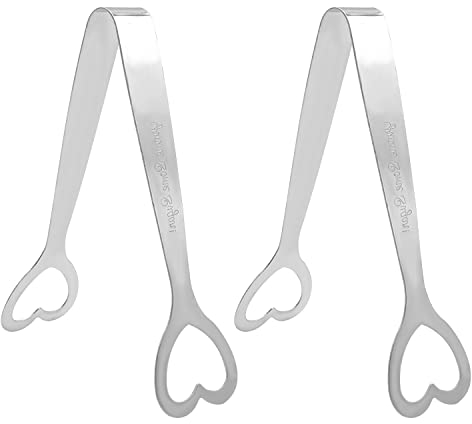 Ice Sugar Tongs, Stainless Steel Sweet Tongs Small Serving Tongs for Food Sweets Bread Cake Coffee Bucket Kitchen Bar Wedding Birthday Party A4-BTJ