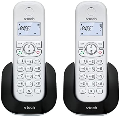 VTech CS1501 Telefono Cordless Casa Duo, Telefono fisso DECT con vivavoce e blocco chiamate, doppia ricarica, identificatore di chiamata, LCD Display retroilluminato e tastiera, modalità ECO, Bianco